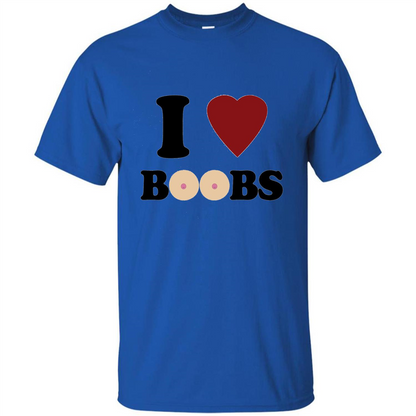 I Love Boobs T-shirt Royal