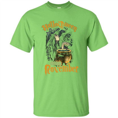 HalloQueen Are Born In October T-shirt Lime