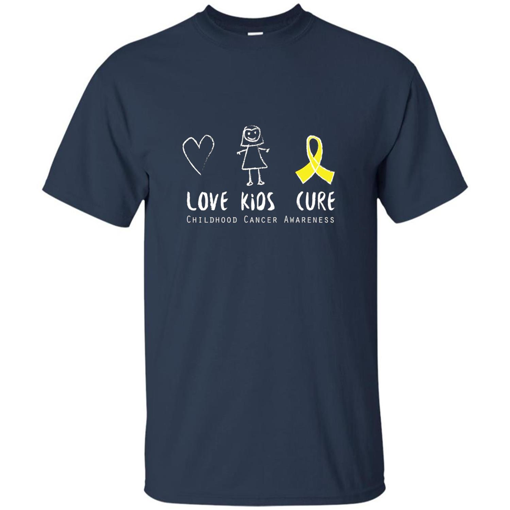 Love Kids Cure Childhood Cancer Awareness T-shirt Navy
