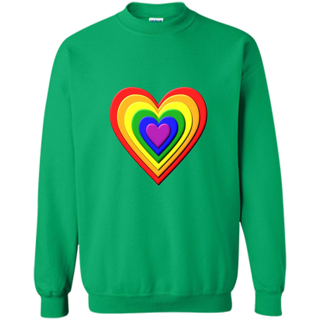 LGBT T-shirt Rainbow Heart T-shirt Irish Green