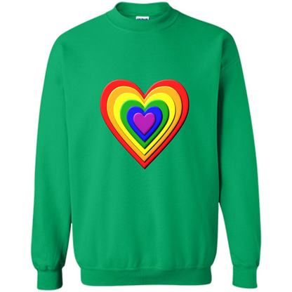 LGBT T-shirt Rainbow Heart T-shirt Irish Green