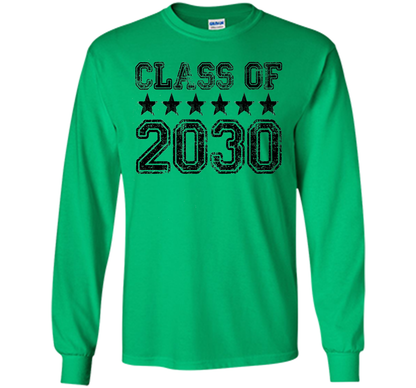 Class of 2030 Grow With Me T-Shirt - Kindergarten, White t-shirt Irish Green