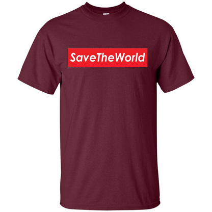 Save The World T-shirt Maroon