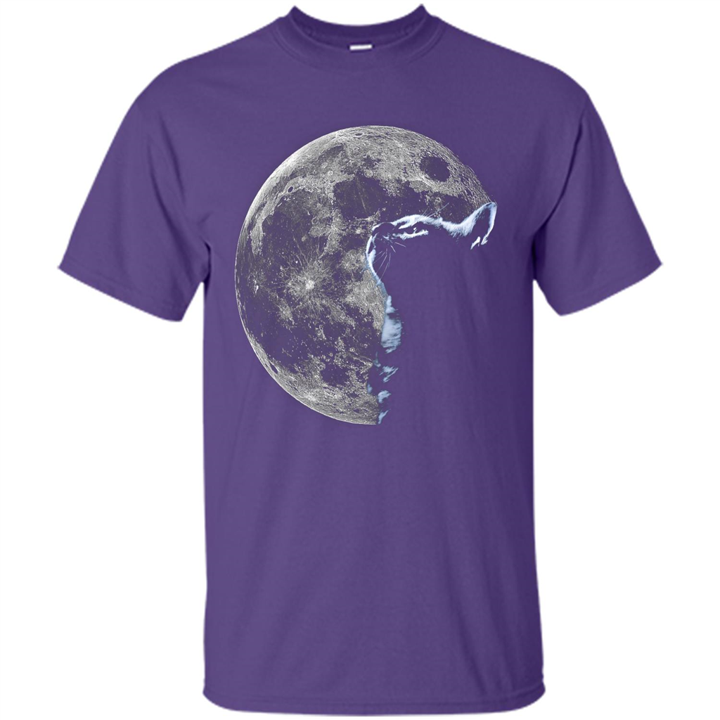 Cat Lover T-shirt Cat And Moon Purple