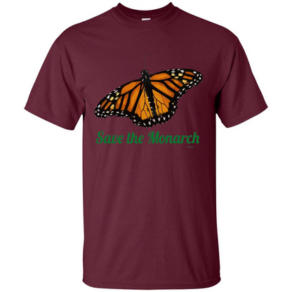 Save the Monarch Butterfly T-shirt Maroon