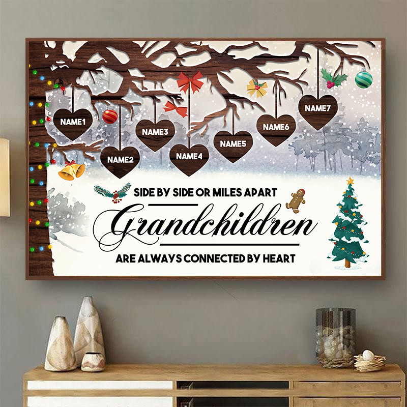 Grandchildren Always Close To The Heart - Gift For Grandparents - Christmas Personalized Custom Poster