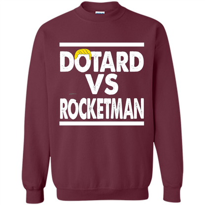 Funny American President T-shirt Dotard Vs Rocketman T-shirt Maroon