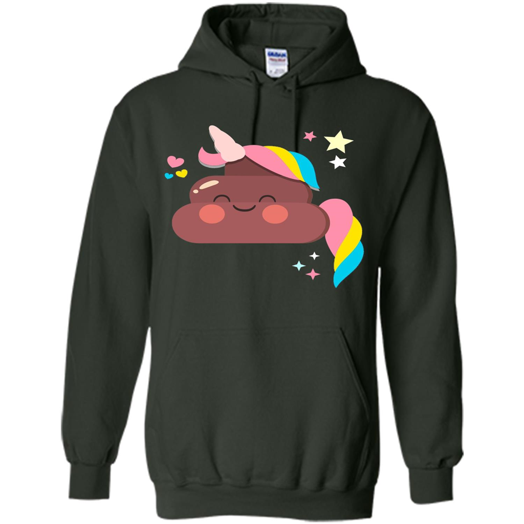 Emoji Happy Unicorn Poop Funny T-shirt Forest Green