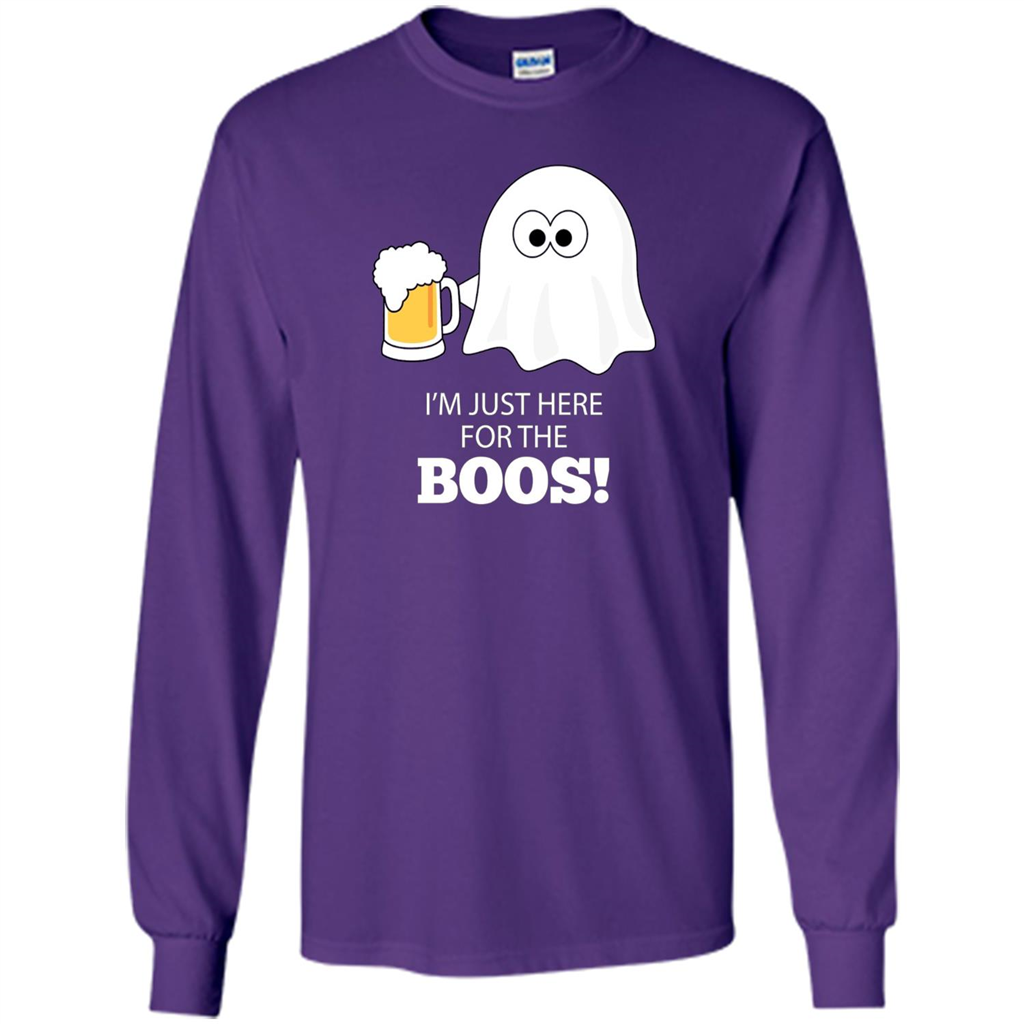 Halloween Drinking T-shirt I'm Just Here For The Boos Purple