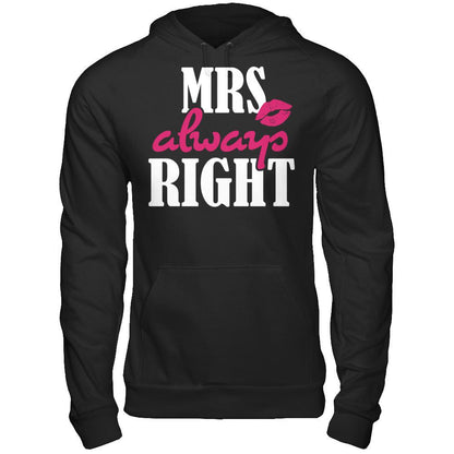 Mrs Always Right T-shirt Gildan - Pullover Hoodie Black