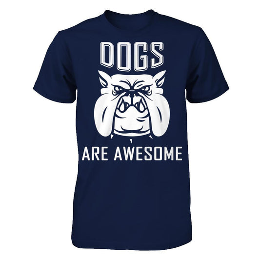Love Dogs - Dogs Are Awesome Gildan - Short Sleeve Tee Navy