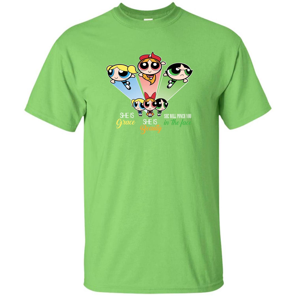 Powerpuff Girls T-shirt She Is Beauty She Is Grace T-shirt Lime