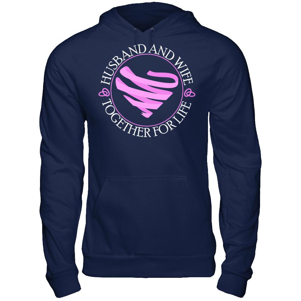 Husband And Wife Together For Life T-shirt Gildan - Pullover Hoodie Navy