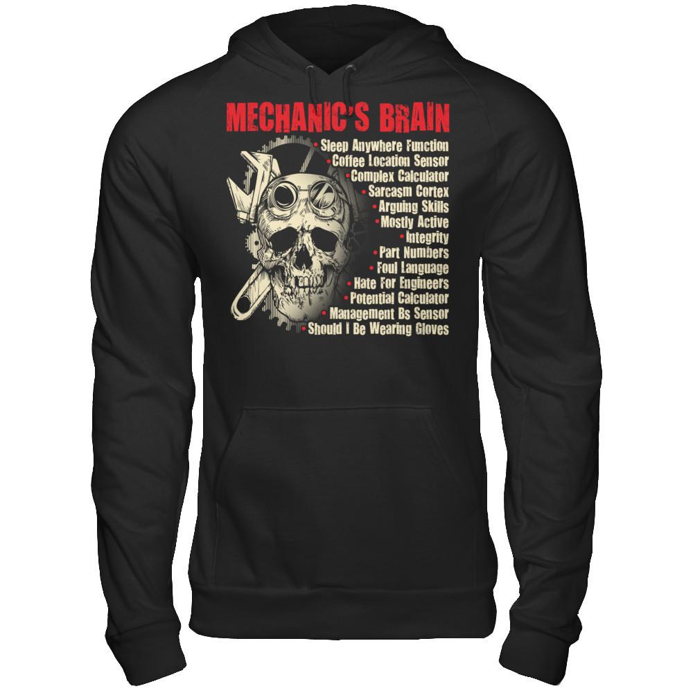 Mechanic's Brain - Sleep Anywhere Function, Coffee Location Sensor, Complex Calculator Gildan - Pullover Hoodie Black
