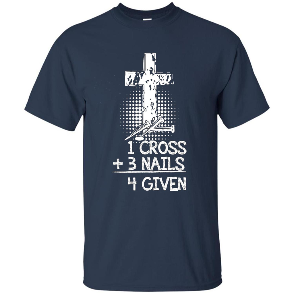 Christian T-shirt 1 Cross 3 Nails 4 Given T-shirt Navy