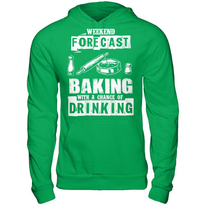 Weekend Forecast, Baking With A Chance Of Drinking Gildan - Pullover Hoodie Irish Green
