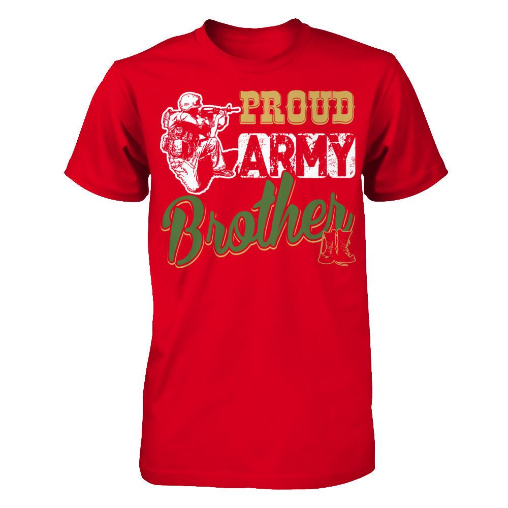 Proud Army Brother T-shirt Next Level - Unisex Fitted Tee Red