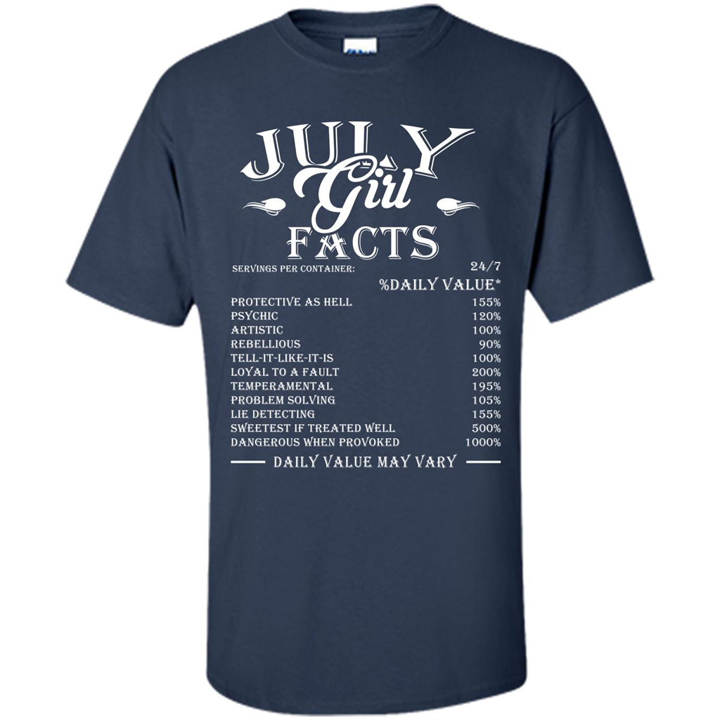 July Girl Facts T-shirt Navy