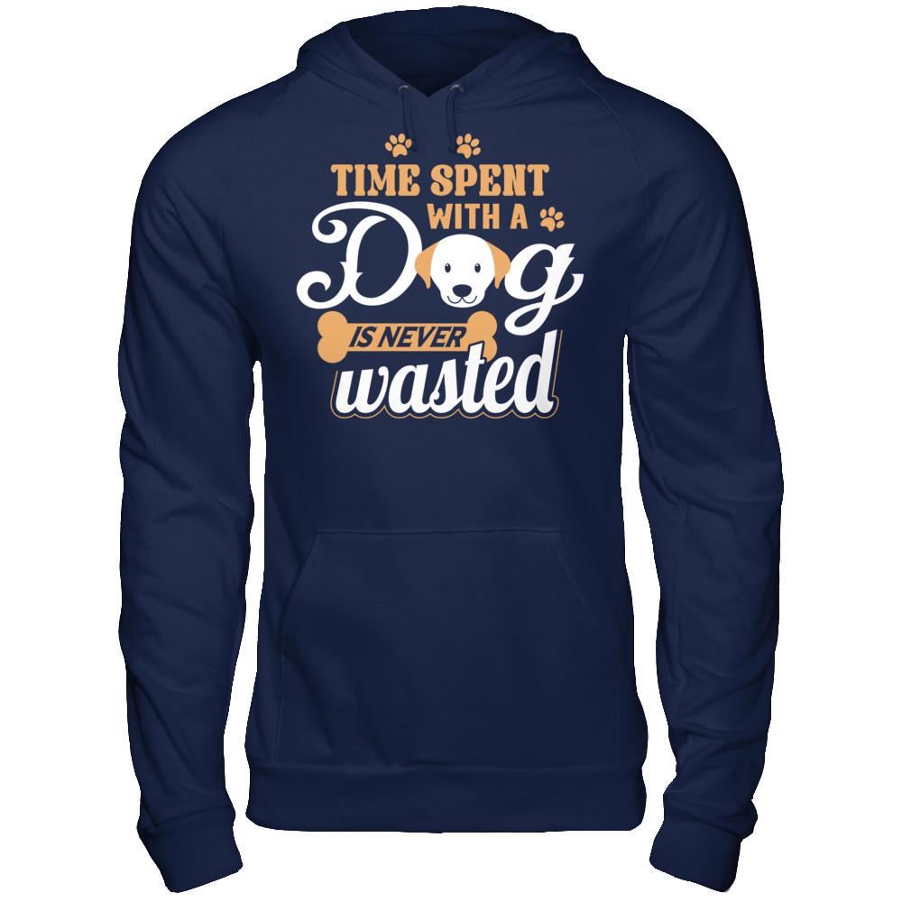 Time Spent With A Dog Is Never Wasted Gildan - Pullover Hoodie Navy