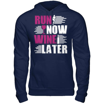 Run Now, Wine Later Gildan - Pullover Hoodie Navy