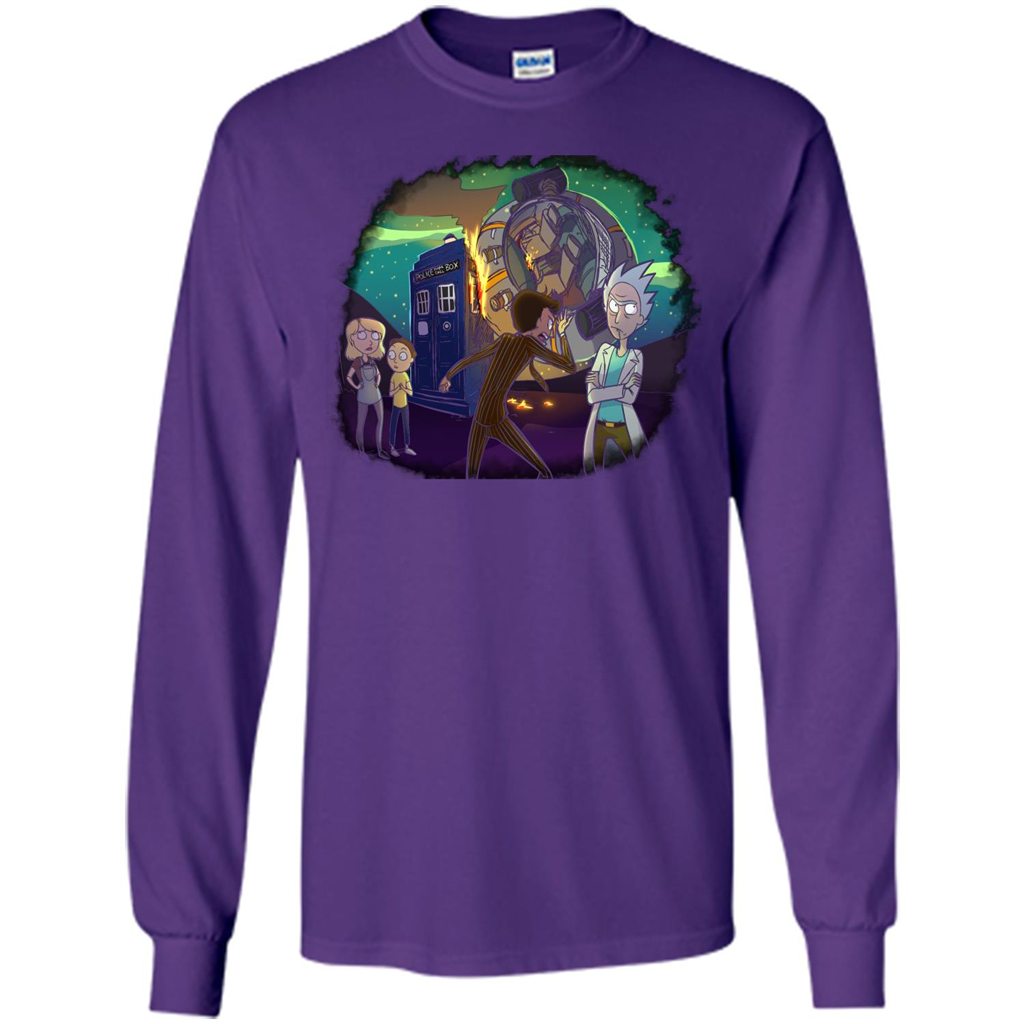 Doctorwho Vs Rick And Morty T-shirt Purple