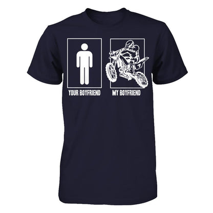 Your Boyfriend- My Boyfriend - Rider Next Level - Unisex Fitted Tee Midnight Navy
