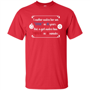 Funny T-shirt A Girl Makes Him Mental In 20 Minuutes