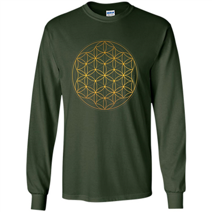 Beautiful Gold Sacred Geometry T-shirt Forest Green