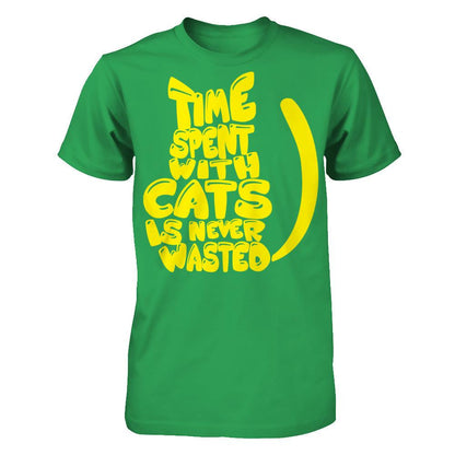 Time Spent With Cats Is Never Wasted Next Level - Unisex Fitted Tee Kelly Green