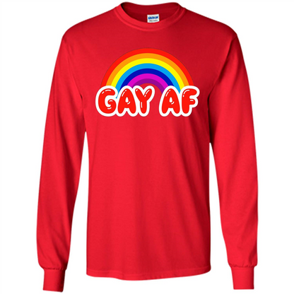 LGBTQ Pride T-shirt Gay AF Funny Gay Flag Rainbow Colors LGBTQ Pride Red