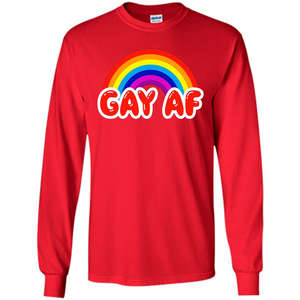 LGBTQ Pride T-shirt Gay AF Funny Gay Flag Rainbow Colors LGBTQ Pride