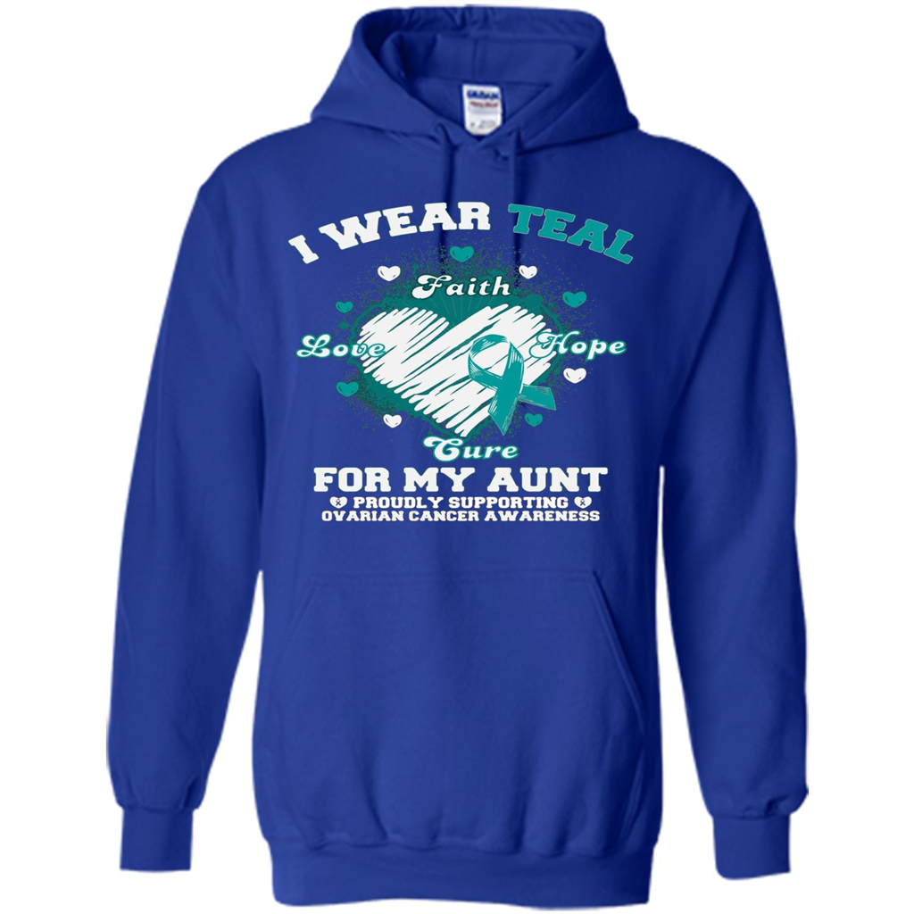 I Wear Teal For My Aunt - Ovarian Cancer Awareness T-Shirt Royal