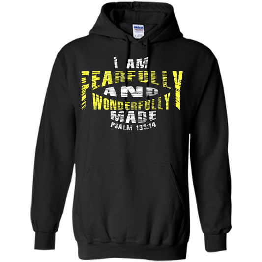 Christian T-shirt I Am Fearfully And Wonderfully Made Psalm Black