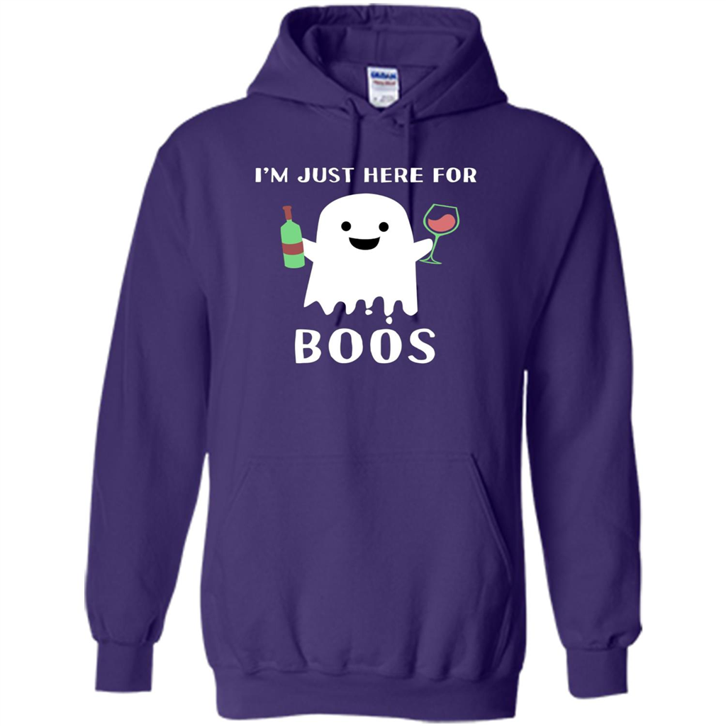 I'm Just Here For Boos T-shirt Funny Halloween Wine for Adults Purple