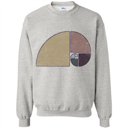 Distressed Geometric Fibonacci Spiral T-sihrt Ash