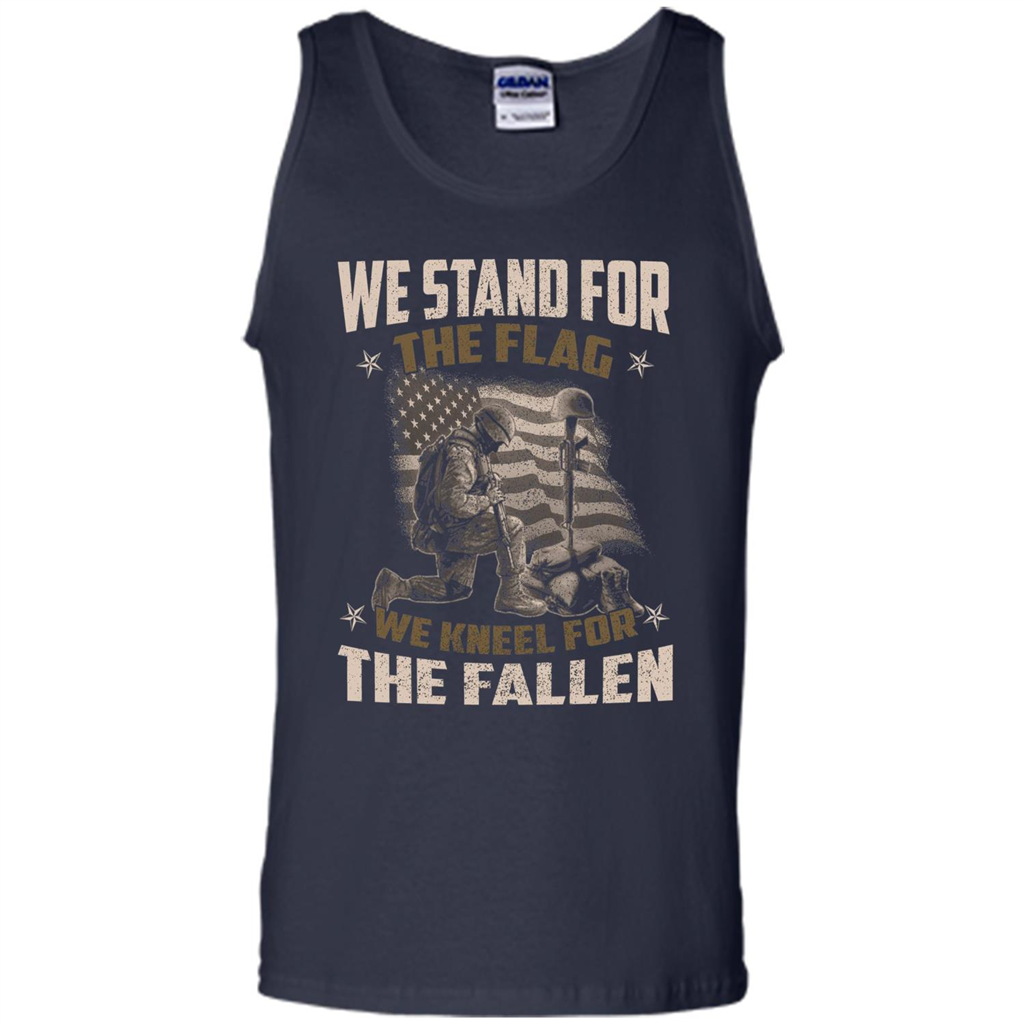 Military T-Shirt We Stand For The Flag We Kneel For The Fallen Navy