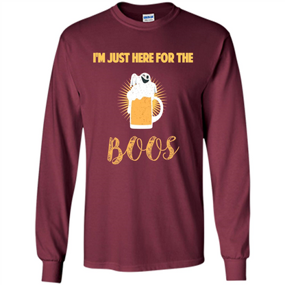 Im Just Here for Boos Funny Halloween T-shirt Maroon
