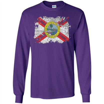 Florida Strong T-shirt Florida Distressed Flag T-Shirt Purple