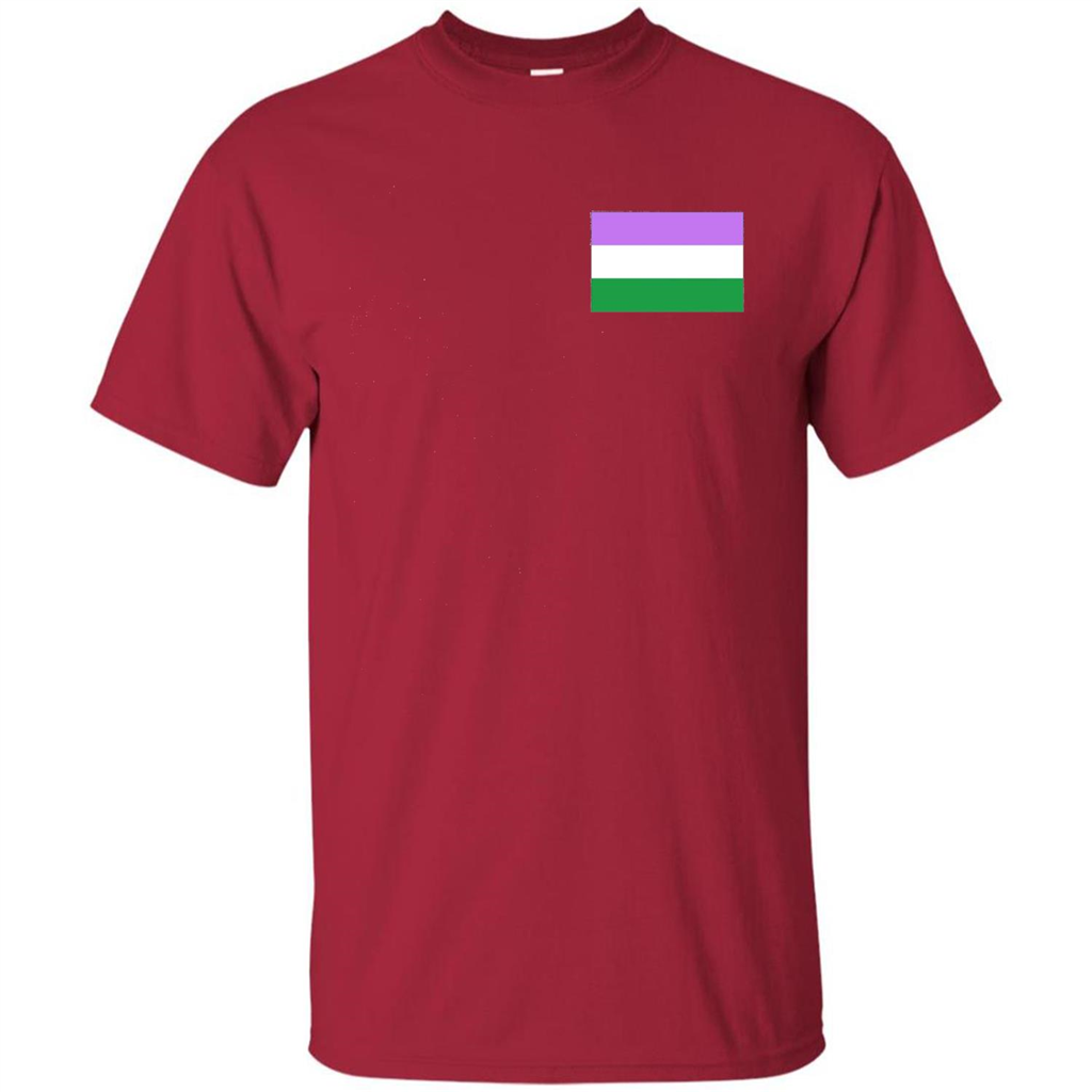 LGBTQ T-shirt Genderqueer Pocket Flag T-shirt Cardinal