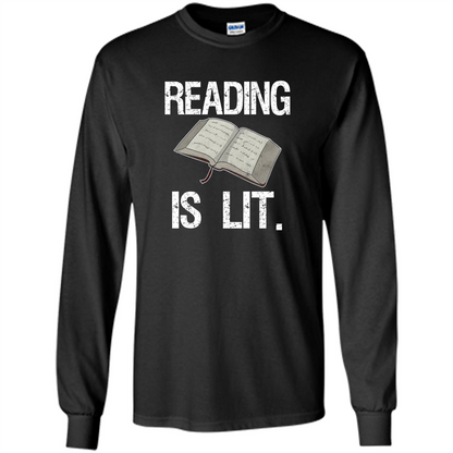 Book Reader T-shirt Reading is Lit T-shirt Orange