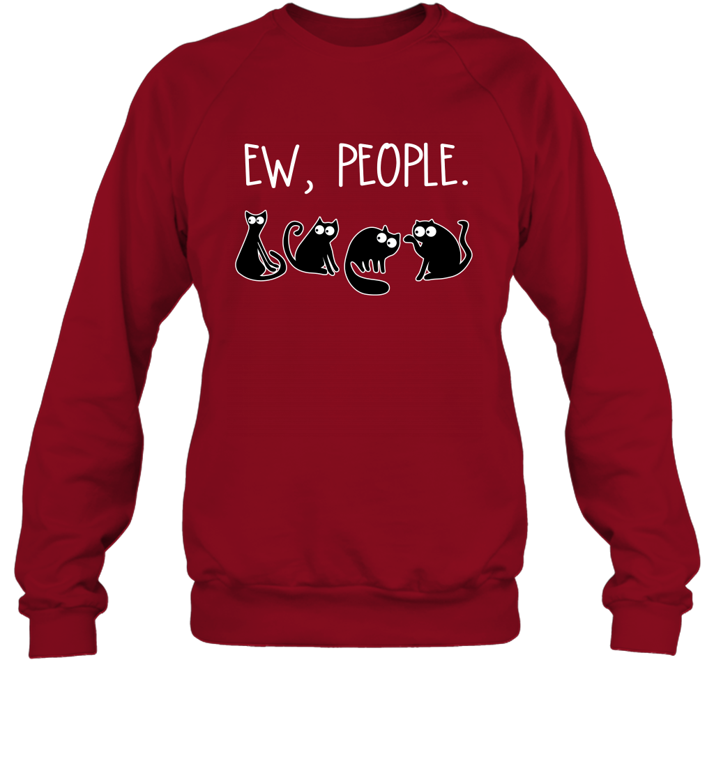 Cats Saying Ew People Cat Lovers Shirt Sweatshirt Cardinal Red