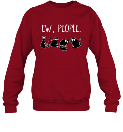 Cats Saying Ew People Cat Lovers Shirt Sweatshirt Cardinal Red