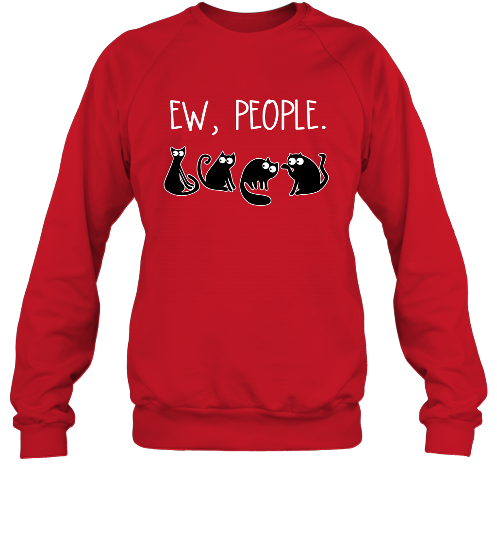 Cats Saying Ew People Cat Lovers Shirt Sweatshirt Red