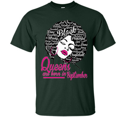 Queens Are Born In September - Strong Black Woman T-shirt