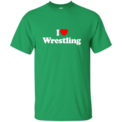 I Love Wrestling T-shirt Irish Green