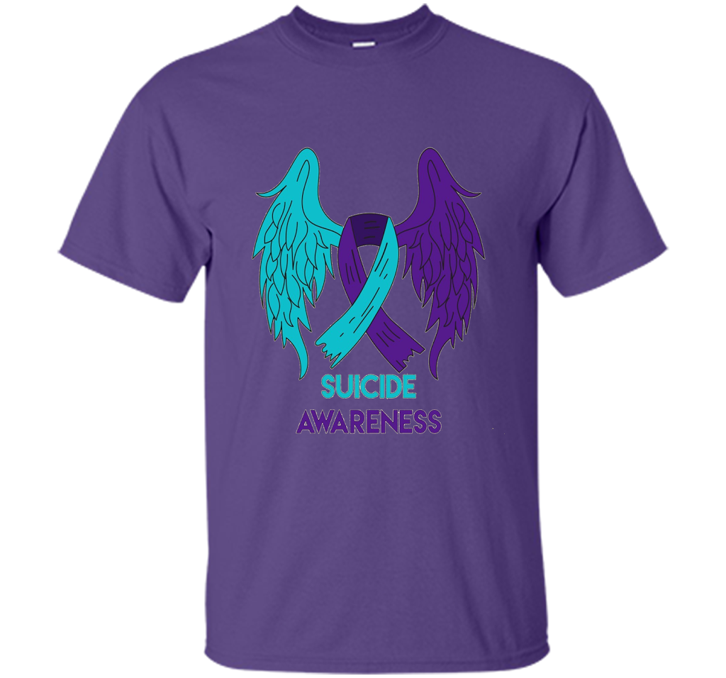 Suicide Awareness Shirt Wings and Ribbon Suicide Prevention shirt Purple
