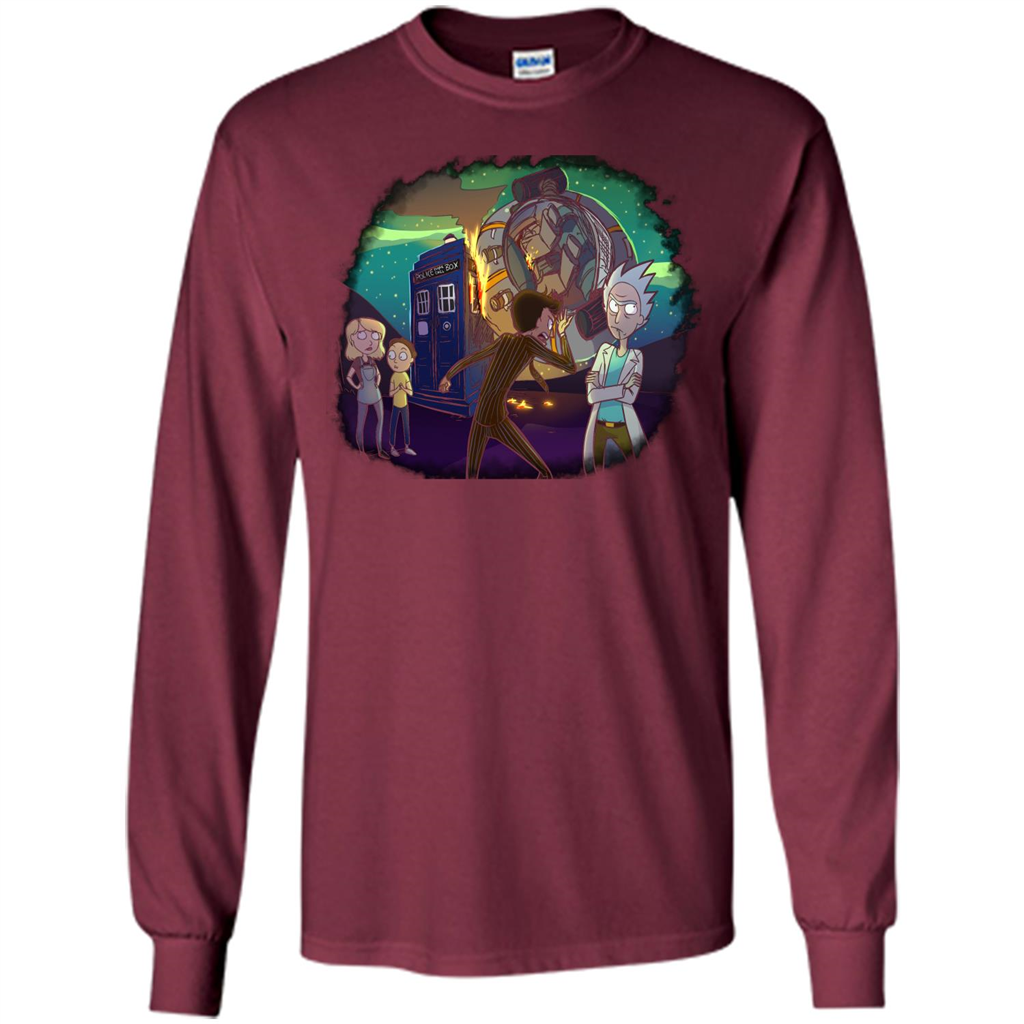Doctorwho Vs Rick And Morty T-shirt Maroon