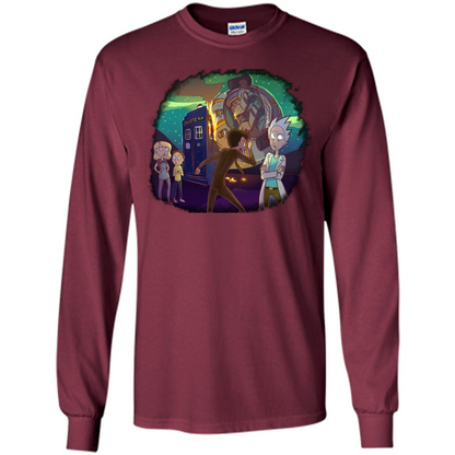 Doctorwho Vs Rick And Morty T-shirt Maroon