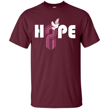 Cancer Awareness T-shirt Hope Maroon