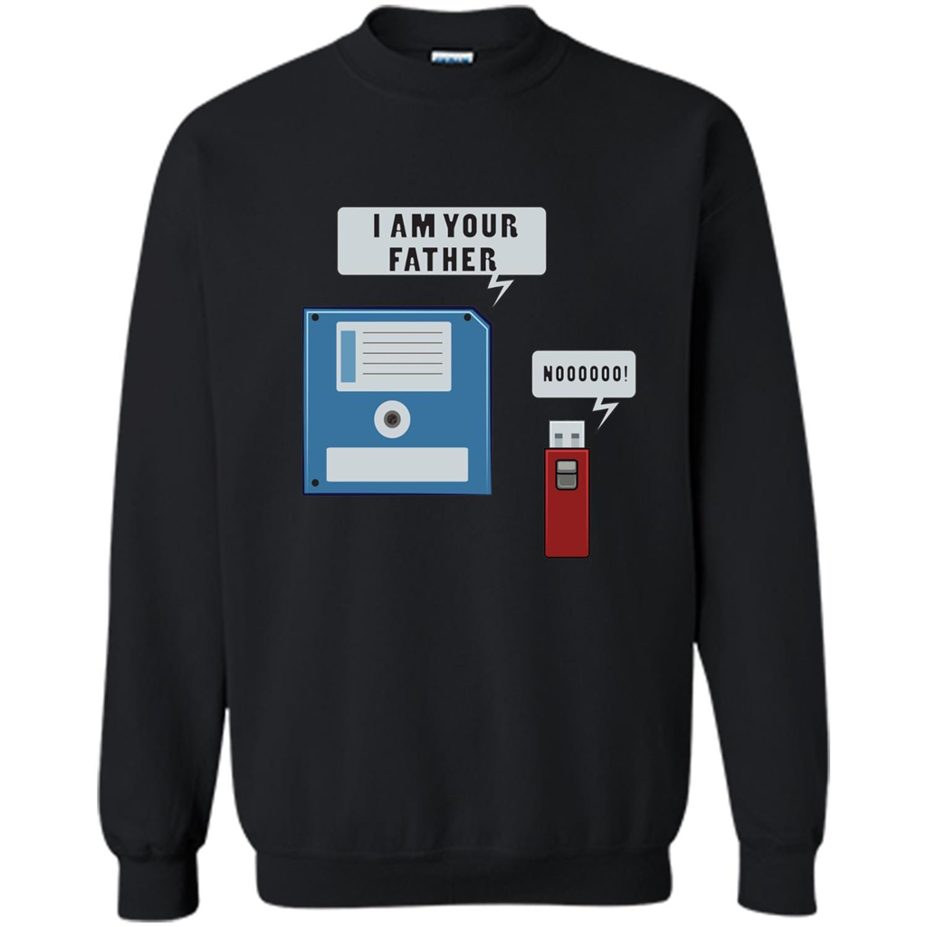 USB Floppy Disk Funny Computer Nerd T-shirt Black